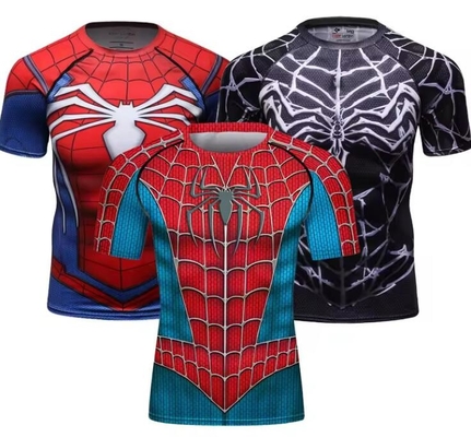 kopen Korte mouw Sublimatie Bjj Compressie Shirt MMA Wear Cosplay Superheld Kleding online manufacture
