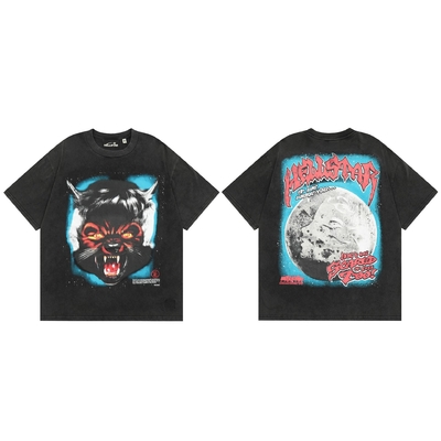 kopen Mensen oversized grafische T-shirt Crew Neck Short Sleeve Vintage Streetwear T-shirts online manufacture