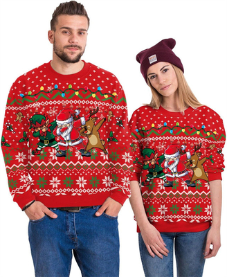 kopen Unisex lelijke kersttrui 3D gedrukt grappig grafisch lange mouw T-shirt Crewneck sweatshirts online manufacture