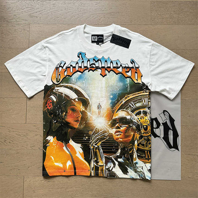 kopen T-shirt Heren Mode Design Wassen Water Zwart Hip Hop Zware Katoen Tops Tees Grafische Heren T-shirt online manufacture