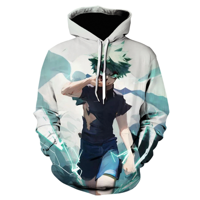Grafische Sublimatie Print Hoodie Anime Geweven Plain Dye Sublimatie Sweatshirts