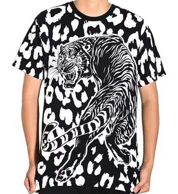 Nieuw design mode Leopard Patroon Overal Sublimatie T-shirt Crew Neck Casual