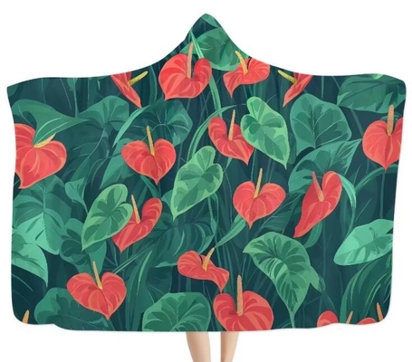 Anthurium Hawaii Print Oversized Hooded Blanketten