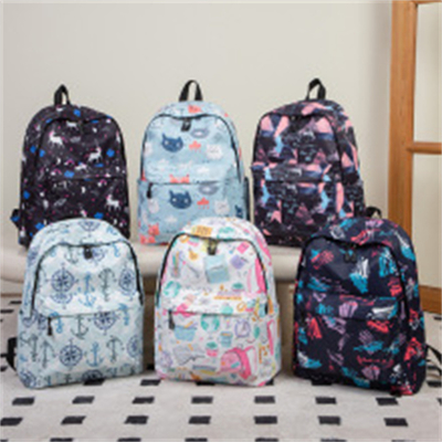 Waterdicht Nylon rugzak Mensen Duidelijke Zoete Print Studenten Schooltas Vrouwen Rugzak Mode Vrouwen Tas