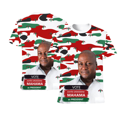 Verkiezingshemd Event Vlag Print T-shirt op maat Volledig lichaam Print Ronde nek Cultuurhemd Korte mouw